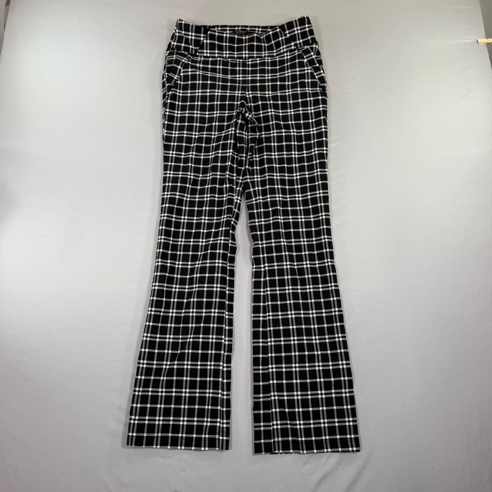 Plaid Flare Leg Pants Womens Medium Preppy Punk Indie Sleaze Mod Dark Academia